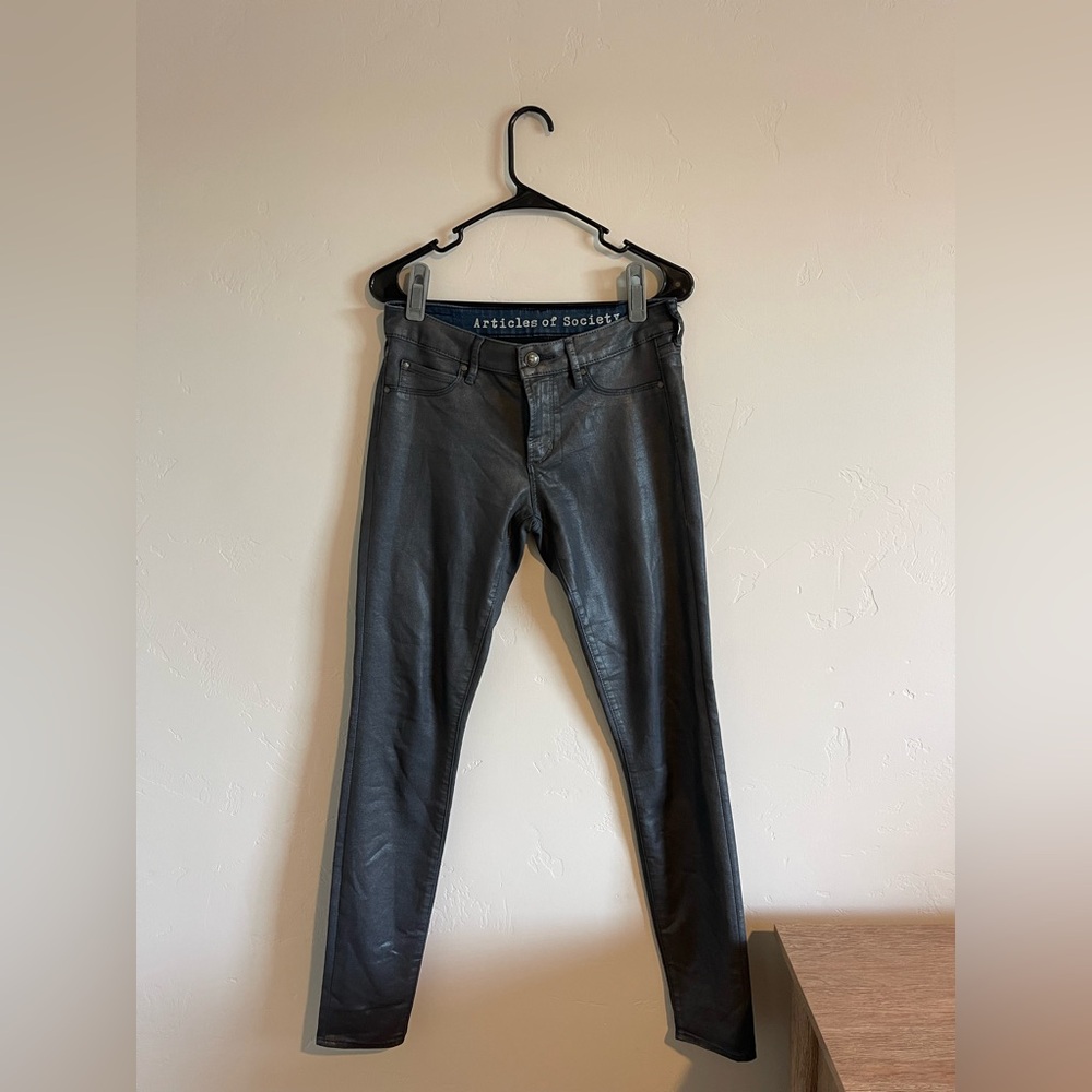 Articles of Society Women's Denim Leather Jeans